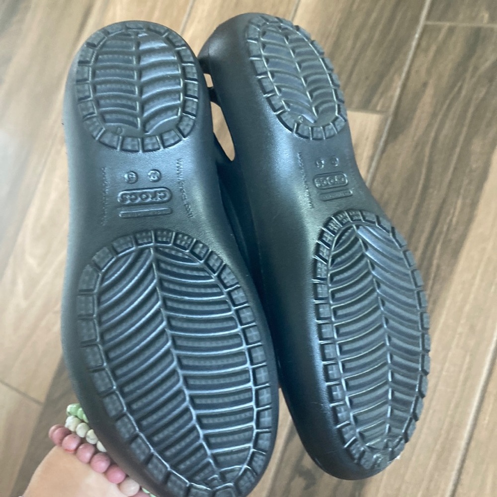 Crocs Kadee black slip-on flats womens 5 - Picture 3 of 9